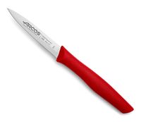 cuchillo mondador acero inoxidable 85 mm mango polipropileno rojo