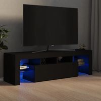 vidaxl mueble de tv con luces led negro 140x365x40 cm