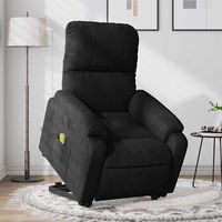 vidaxl sillon masaje electrico reclinable elevable tela negro