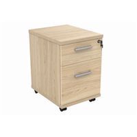 mobile under desk office storage unit 2 drawers canadian oak