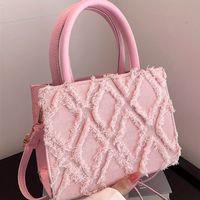 bolso de mano de moda en forma de rombo bolso cruzado mini para mujer bolso de mano cuadrado de color solido con flecos