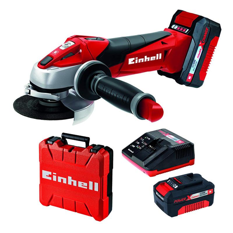 einhell te-ag 18115 li kit amoladora angular inalambrica 18v