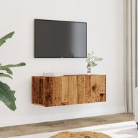 vidaxl muebles para tv de pared 2 uds madera envejecida 80x30x30 cm