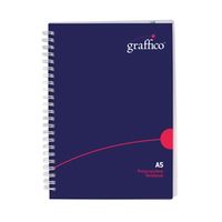 graffico polypropylene wirebound notebook 140 pages a5 500-0505