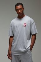 camiseta man active man oversize con estampado de new york athletics gris