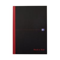 a4 black n red notebooks - pack of 5 casebound