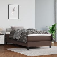 vidaxl estructura de cama sin colchon cuero sintetico marron 90x200 cm