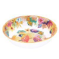 plato hondo grande de melamina con estampado tropical 23 cm