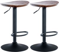 set de 2 taburetes de bar regulable en madera nogal