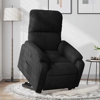 vidaxl sillon electrico reclinable elevable tela microfibra negro