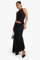 falda maxi super suave con filo ondulado negro