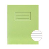 silvine exercise book 229 x 178mm ruled with margin green 10 pack