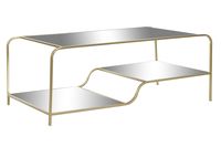 mesa centro de metal y espejo en mate dorado 120x60x45cm