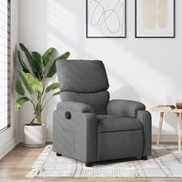 vidaxl sillon reclinable de tela gris oscuro