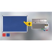 bi-office maya felt notice board  red felt surface  aluminium frame  1