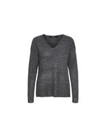 jersey vero moda crewlefile v-neck medium grey melange mujer