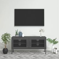 vidaxl mueble para tv de acero gris antracita 105x35x50 cm