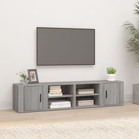 vidaxl mueble tv 2 uds madera contrachapada gris sonoma 80x315x36 cm