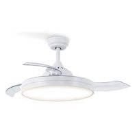 create ventilador de techo 40w silencioso 108cm aspas retractiles con luz led de 36w blanco