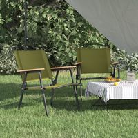 vidaxl sillas de camping 2 uds tela oxford verde 54x55x78 cm