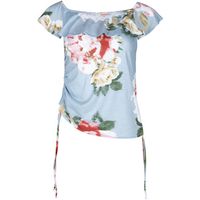 lisca blusa top con camisas y hombros caidos hawaii para mujer