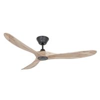 casafan 315218 eco genuino ventilador de techo con mando a distancia 14w 152cm madera macizanegro mate