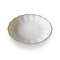 plato de sopa x6 porcelena blancooro