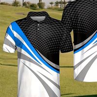 camisa de verano con estampado digital de patron geometrico y bloques de color para hombre ideal para actividades al aire libre golf bolos y tenis