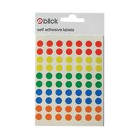 blick coloured labels in bags round 8mm dia 350 per bag - rs003656