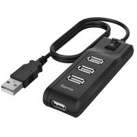 hama hub 4 puertos usb 20 con interruptor negro