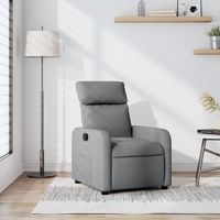 vidaxl sillon reclinable de tela gris claro