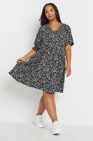 limited collection vestido corto negro de florecitas mujer curvy y tallas grandes limited collection