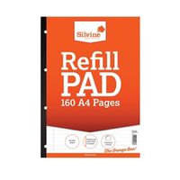 silvine punched feint ruled sidebound refill pad 160 pages a4 6 pack