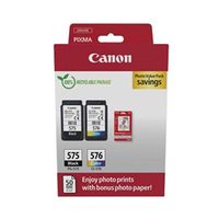 canon pg-575cl-576 inkjet cartridges  photo paper blackcolour