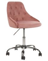 silla de oficina terciopelo rosa pastel