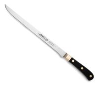 cuchillo jamonero de acero inoxidable nitrum 250 mm mango negro y oro