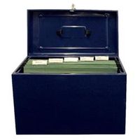 cathedral metal file box foolscap home office blue hobl