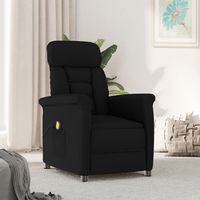 vidaxl sillon de masaje reclinable de piel de ante artificial negro