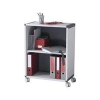 fast paper mobile 2 compartment bookcase greycharcoal - fdm2k211