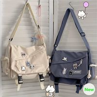 bolso mensajero decorado con alfileres kawaii bolso cruzado con hebilla de liberacion decorativa bolso escolar de gran capacidad