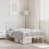 vidaxl estructura cama sin colchon con cabecero metal blanco 90x200 cm