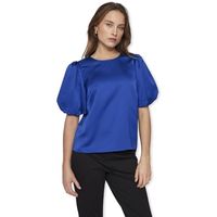 vila blusa noos top ellette - mazarine blue para mujer