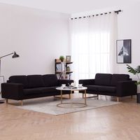 vidaxl juego de sofas 2 piezas de tela negro