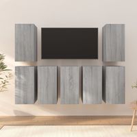 vidaxl muebles para tv 7 uds contrachapado gris sonoma 305x30x60 cm