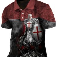 camisa de manga corta de bloques de color para hombre con patron de guerrero retro y brujula ideal para actividades al aire libre en verano