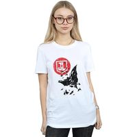 dc comics camiseta manga larga justice league para mujer