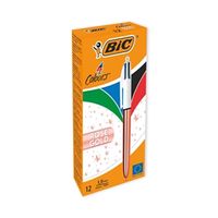 bic 4 colours retractable ballpoint pen rose gold pack of 12 951737