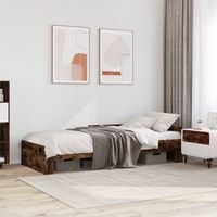 vidaxl estructura de cama sin colchon madera roble ahumado 90x190 cm