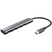 trust halyx hub usb-c a 4 puertos usb 32 gris