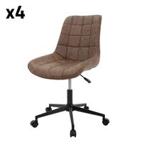 silla de oficina ergonomica con ruedas set de 4 polipiel